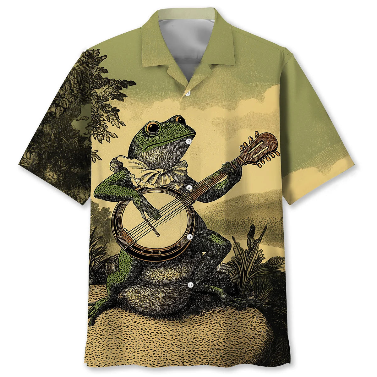 Vintage Banjo Hawaiian Shirt, custom shirt gift for men
