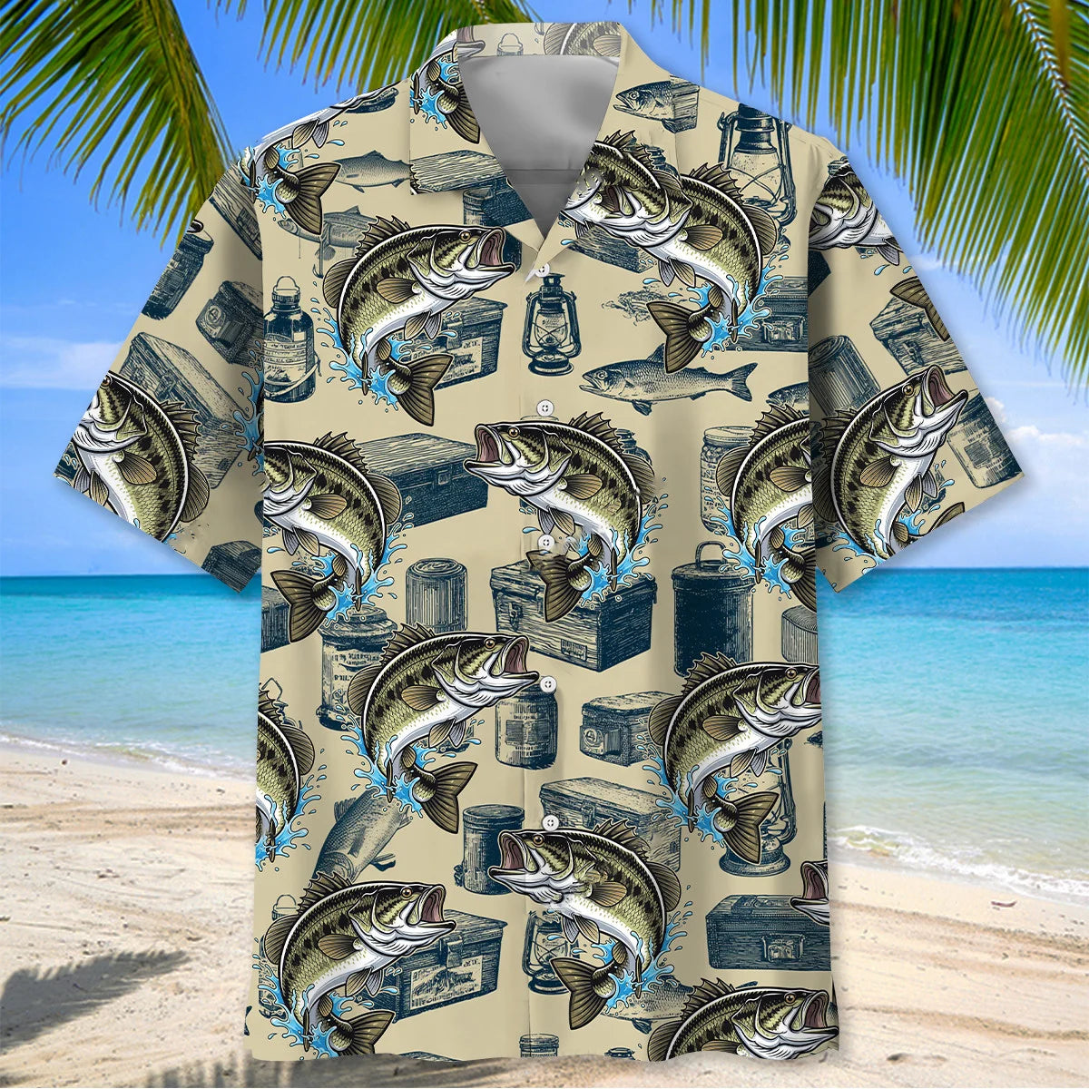 Vintage Bass Fishing Master Hawaiian Shirt, fishing gift for men (view 2)