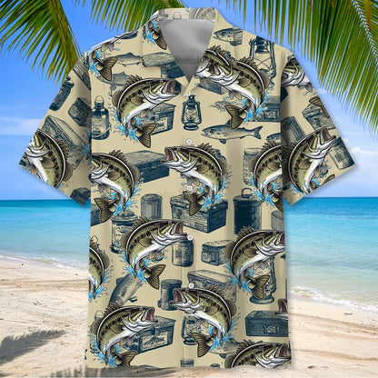 Vintage Bass Fishing Master Hawaiian Shirt, fishing gift for men (view 2)