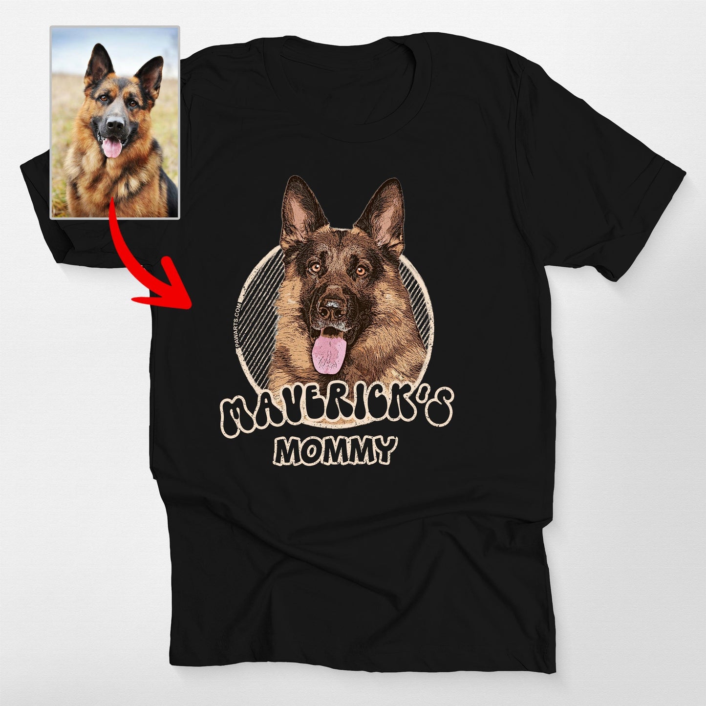 Vintage Bella Canvas T-Shirt with Custom Dog Photo, custom pet portrait gift for pet lovers (view 2)