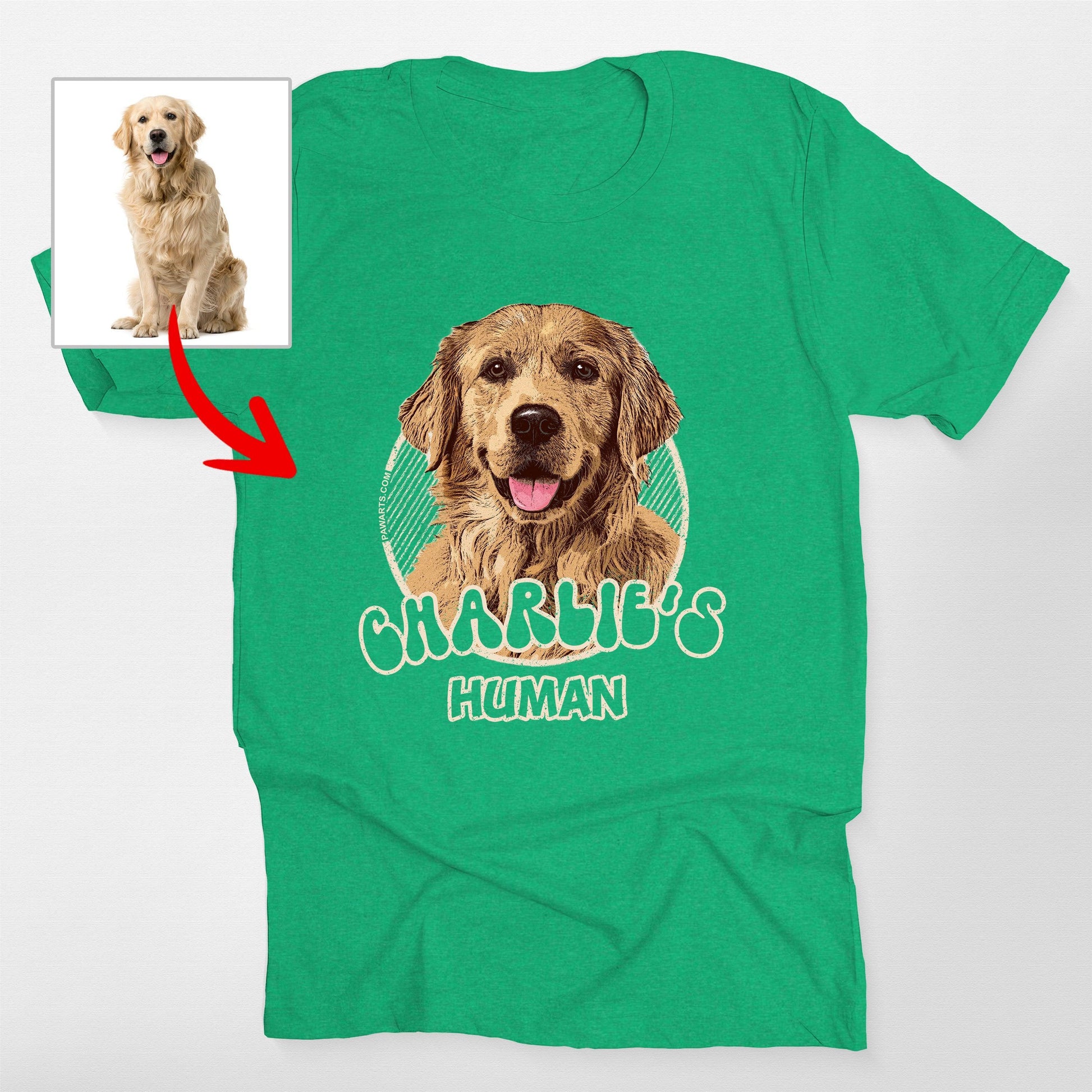 Vintage Bella Canvas T-Shirt with Custom Dog Photo, custom pet portrait gift for pet lovers (view 3)
