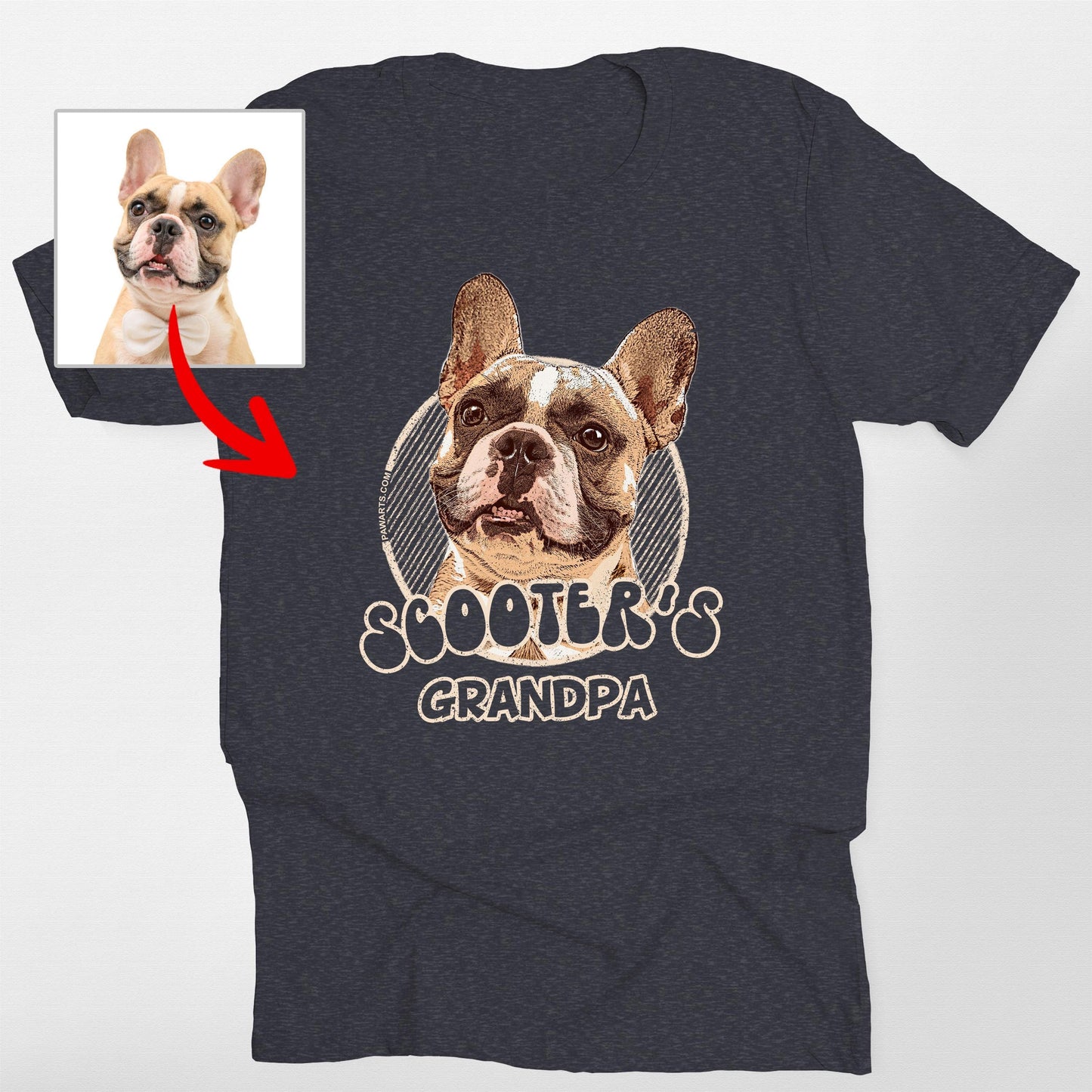 Vintage Bella Canvas T-Shirt with Custom Dog Photo, custom pet portrait gift for pet lovers (view 4)