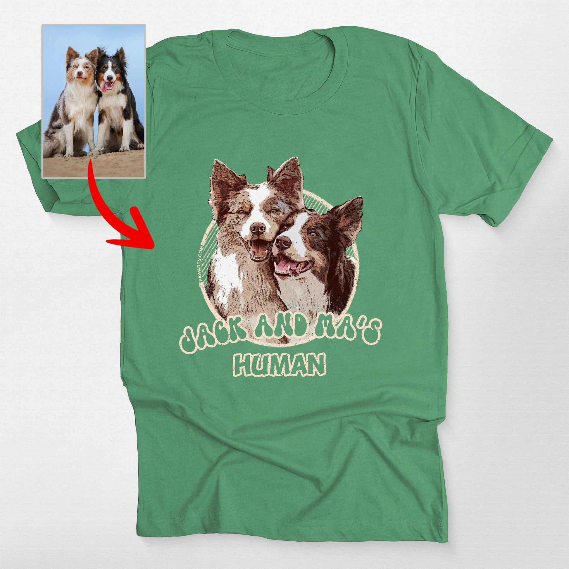 Vintage Bella Canvas T-Shirt with Custom Dog Photo, custom pet portrait gift for pet lovers (view 6)