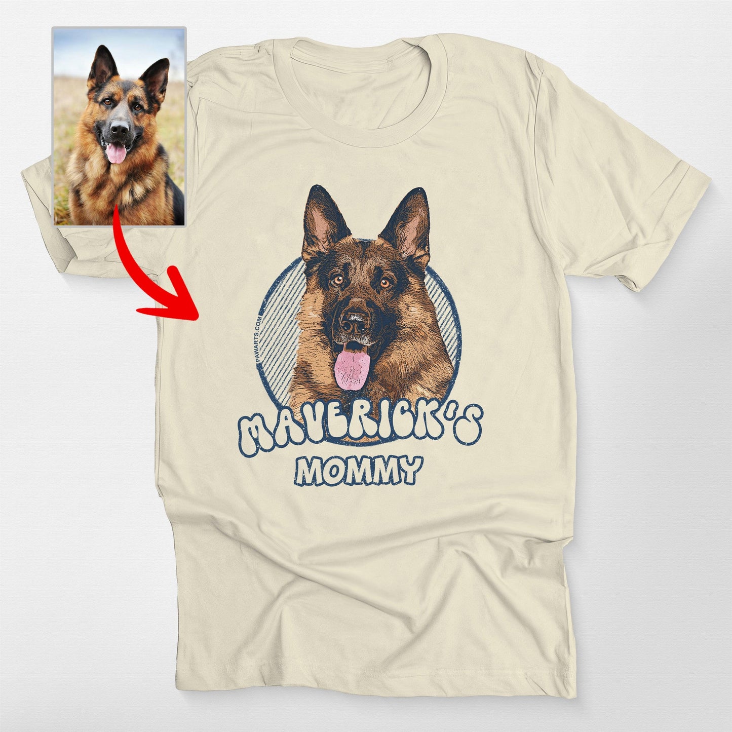 Vintage Bella Canvas T-Shirt with Custom Dog Photo, custom pet portrait gift for pet lovers (view 7)