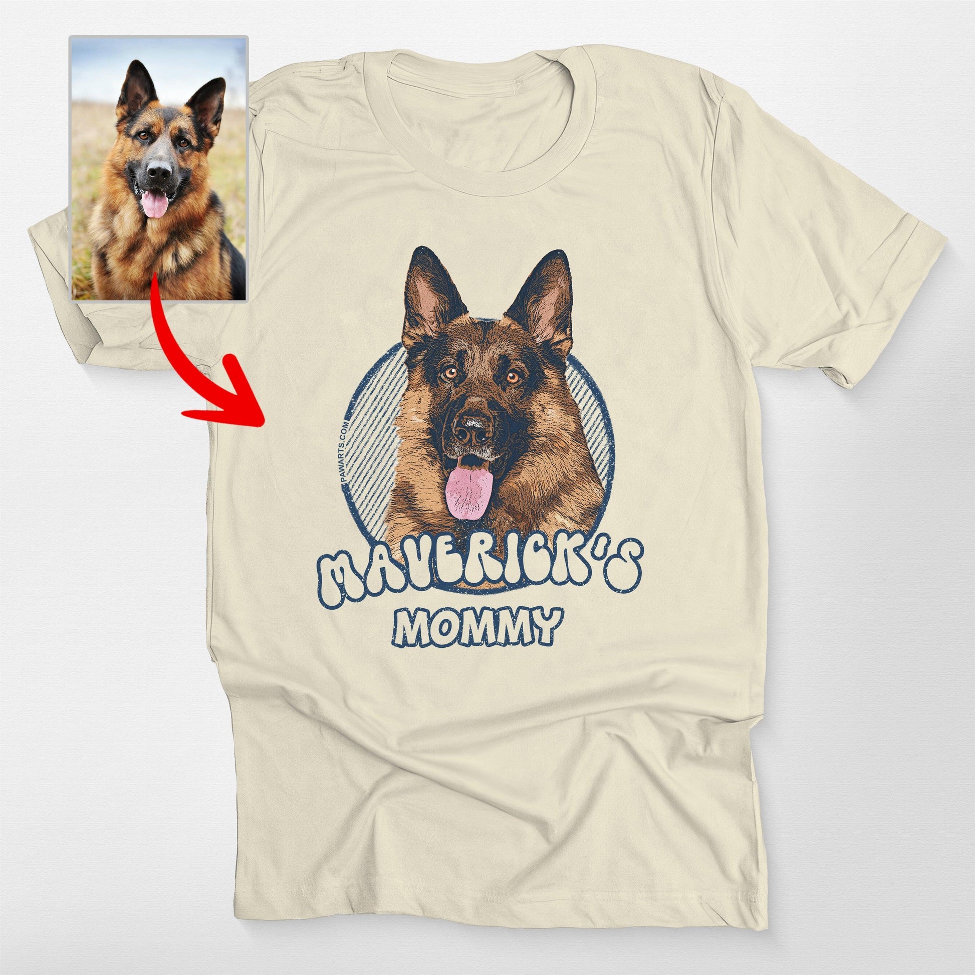 Vintage Bella Canvas T-Shirt with Custom Dog Photo, custom pet portrait gift for pet lovers (view 7)