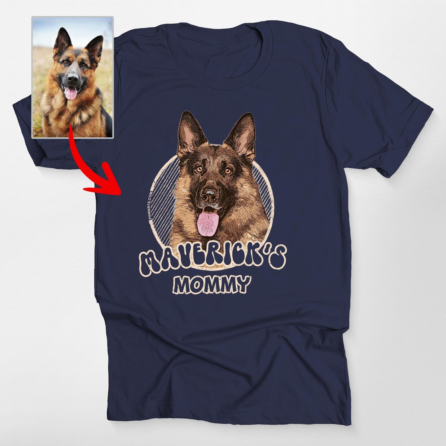 Vintage Bella Canvas T-Shirt with Custom Dog Photo, custom pet portrait gift for pet lovers (view 8)