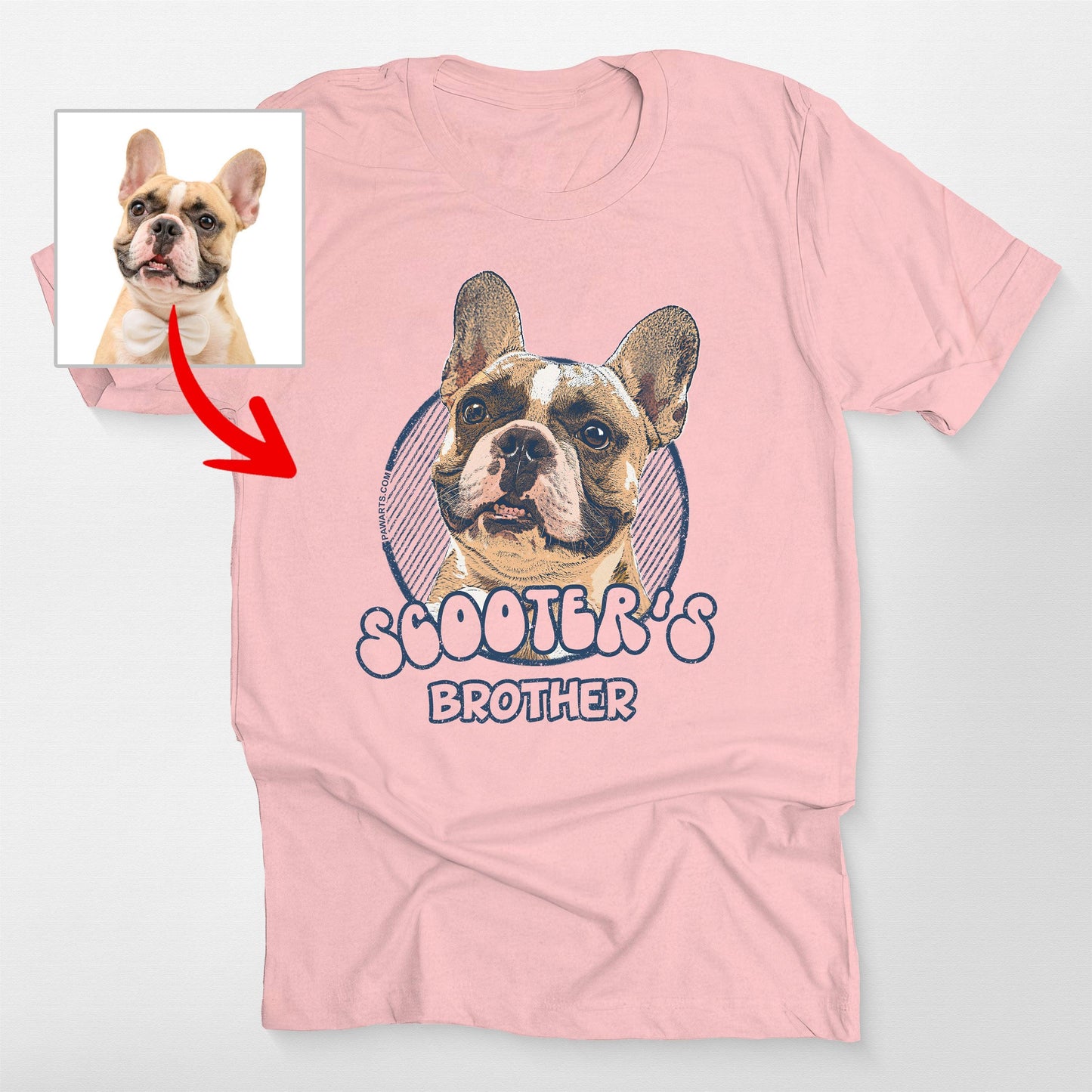 Vintage Bella Canvas T-Shirt with Custom Dog Photo, custom pet portrait gift for pet lovers (view 9)