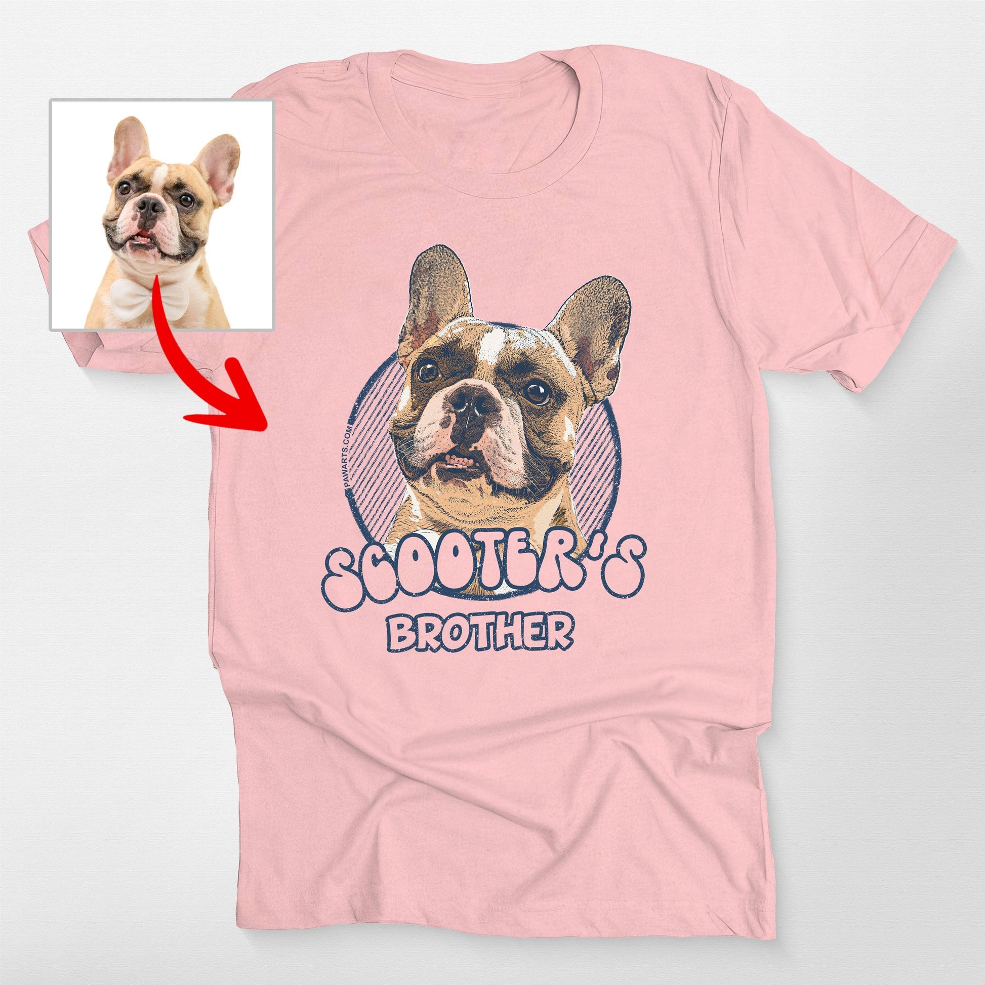Vintage Bella Canvas T-Shirt with Custom Dog Photo, custom pet portrait gift for pet lovers (view 9)