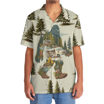 Vintage Bigfoot Camping Site Hawaiian Shirt - 2XL - hawaiian shirt