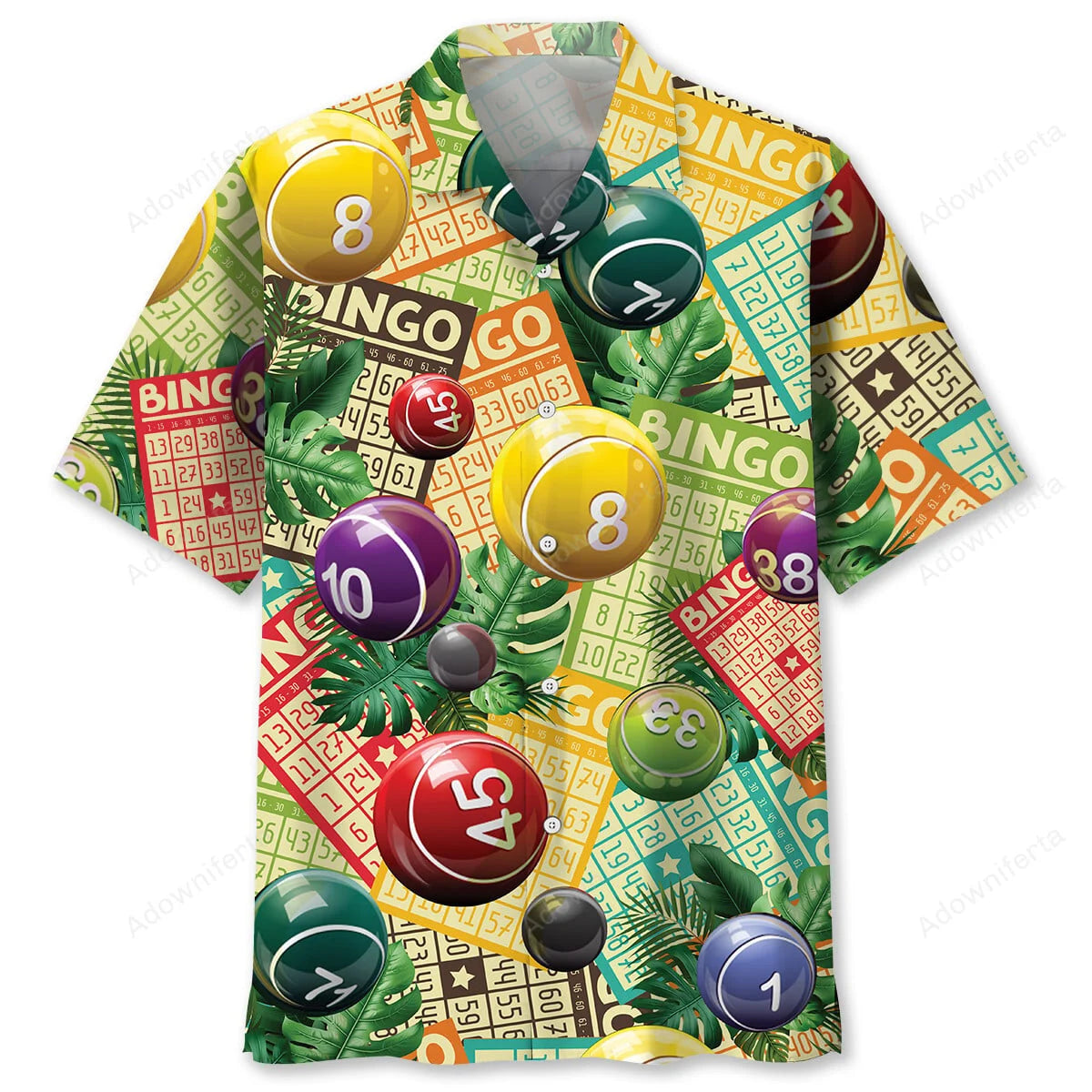 Vintage Bingo Hawaiian Shirt, custom shirt gift for men (view 4)