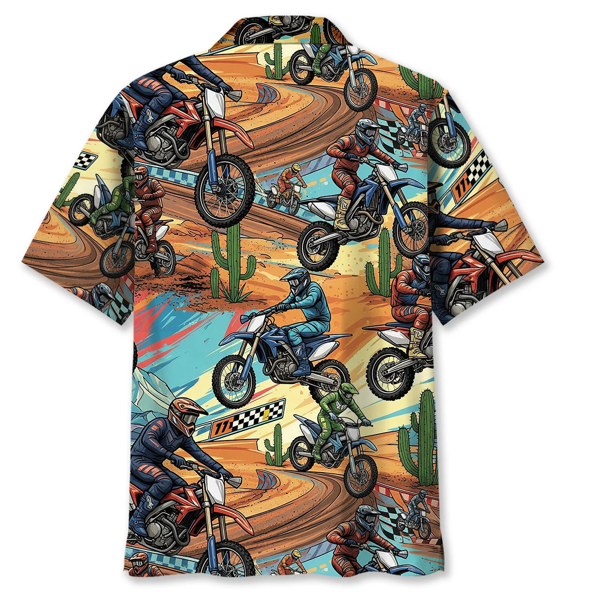 Vintage Cactus Motocross Hawaiian Shirt, custom shirt gift for men (view 4)