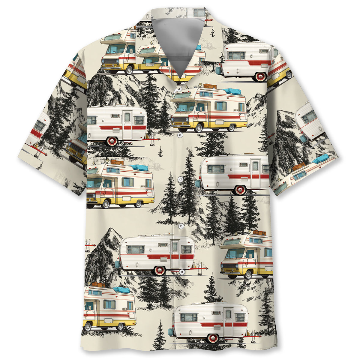 Vintage Camping Car Hawaiian Shirt - S - hawaiian shirt
