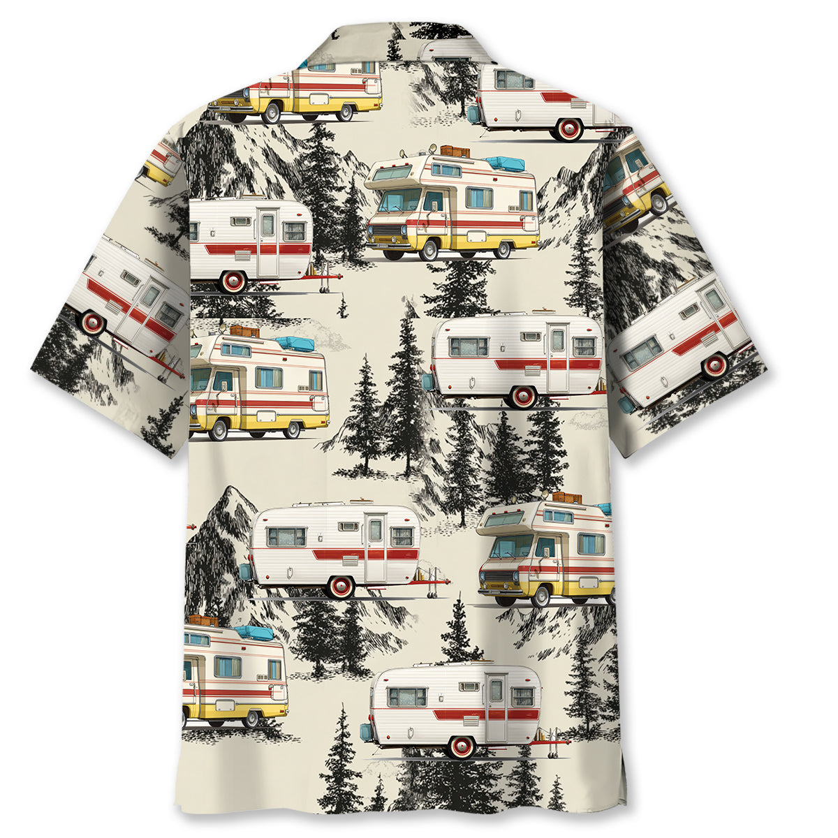 Vintage Camping Car Hawaiian Shirt - M - hawaiian shirt