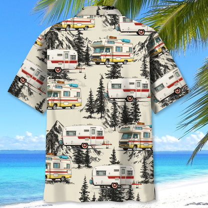 Vintage Camping Car Hawaiian Shirt - XL - hawaiian shirt