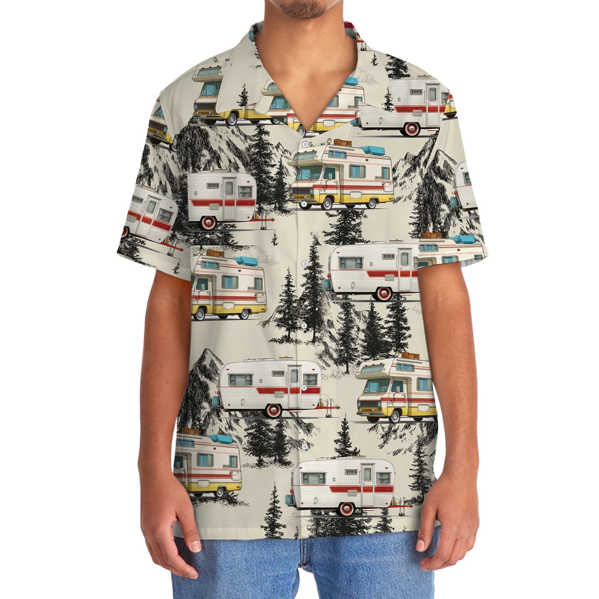 Vintage Camping Car Hawaiian Shirt - 2XL - hawaiian shirt