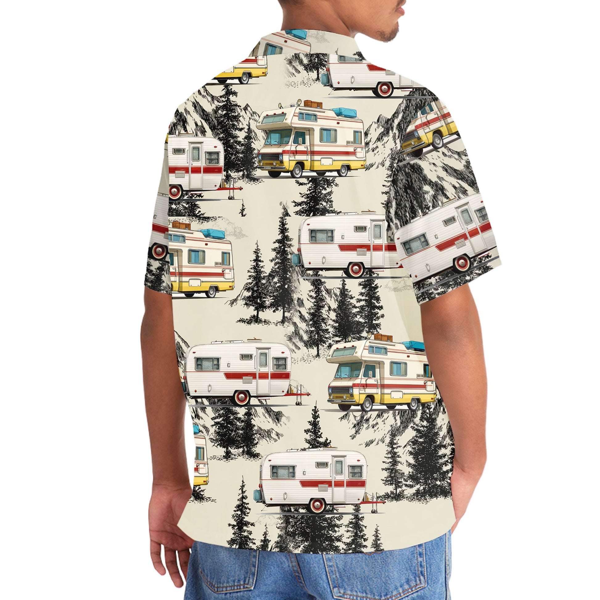 Vintage Camping Car Hawaiian Shirt - 3XL - hawaiian shirt