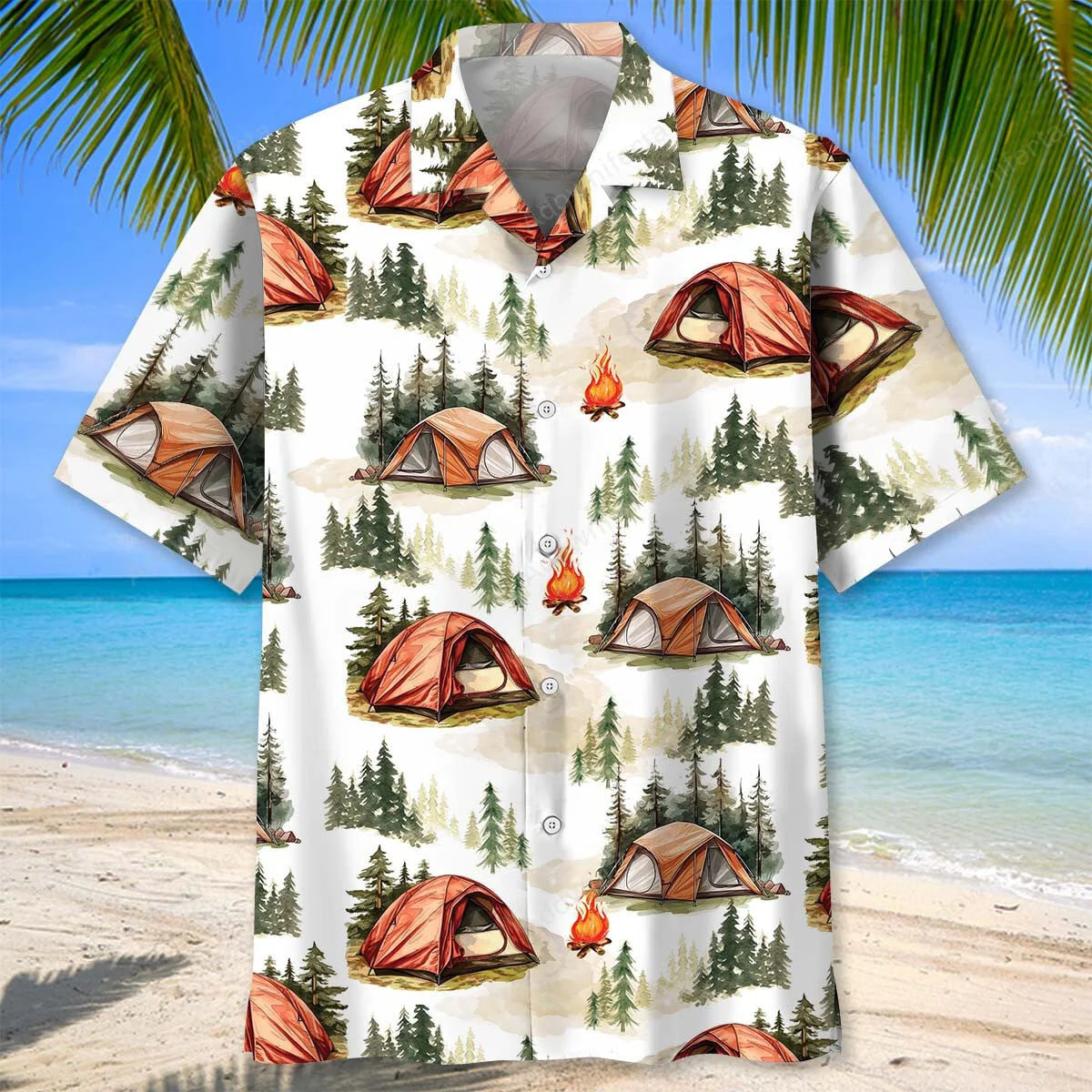 Vintage Camping Tent Hawaiian Shirt, camping gift for outdoor lovers