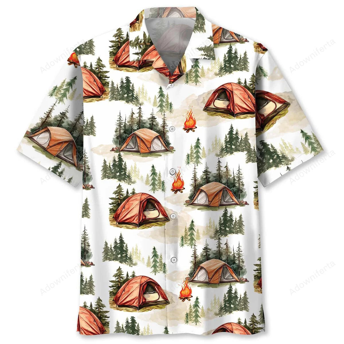 Vintage Camping Tent Hawaiian Shirt, camping gift for outdoor lovers (view 2)
