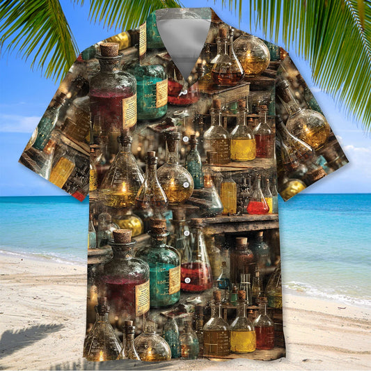 Vintage Chemical Flask Hawaiian Shirt, custom shirt gift for men