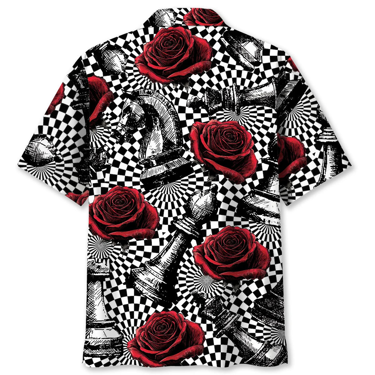 Vintage Chess Rose Hawaiian Shirt, custom shirt gift for men (view 2)