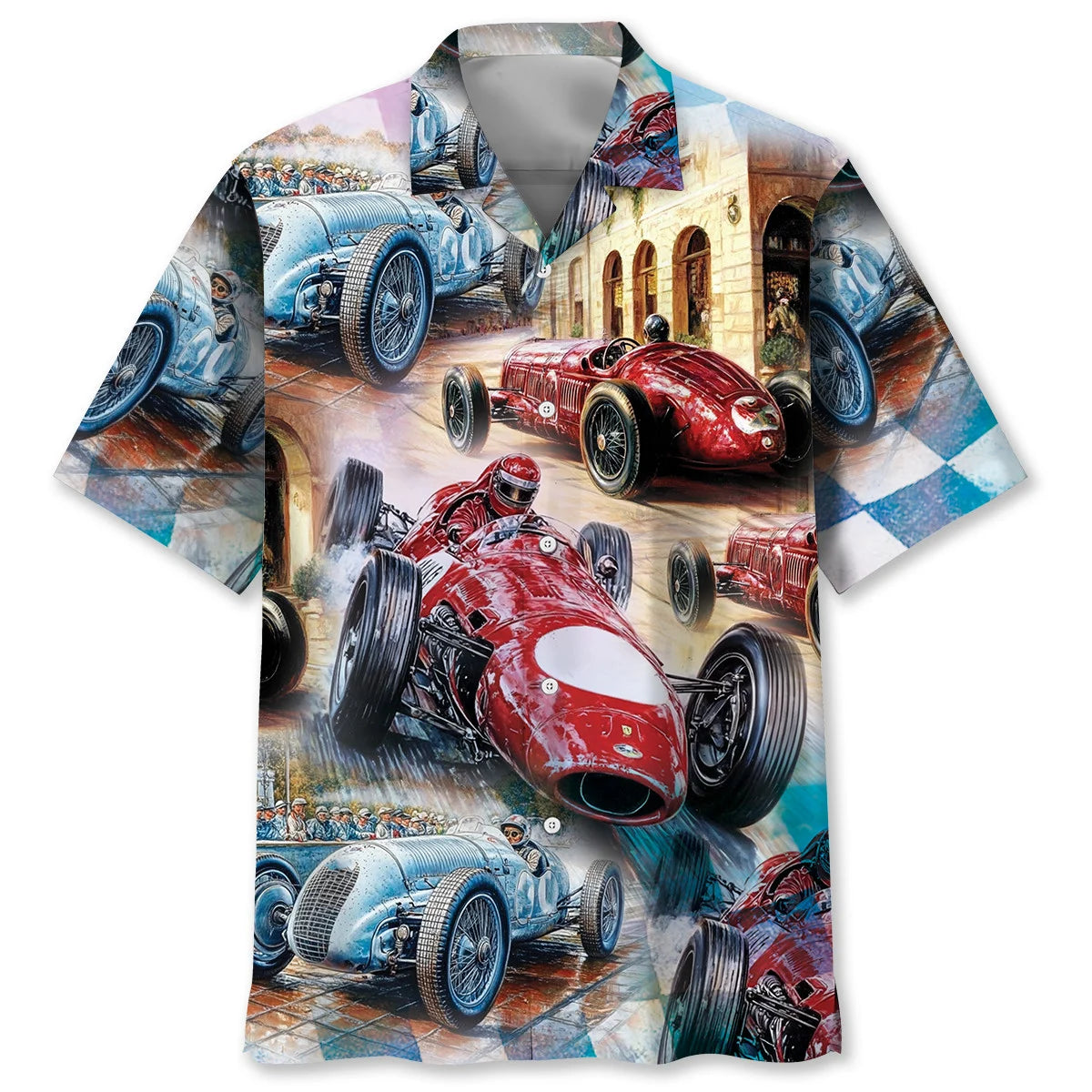 Vintage Classic Race Car Hawaiian Shirt, custom shirt gift for men