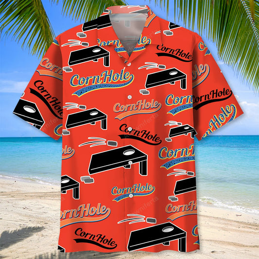 Vintage Cornhole Hawaiian Shirt, custom shirt gift for men