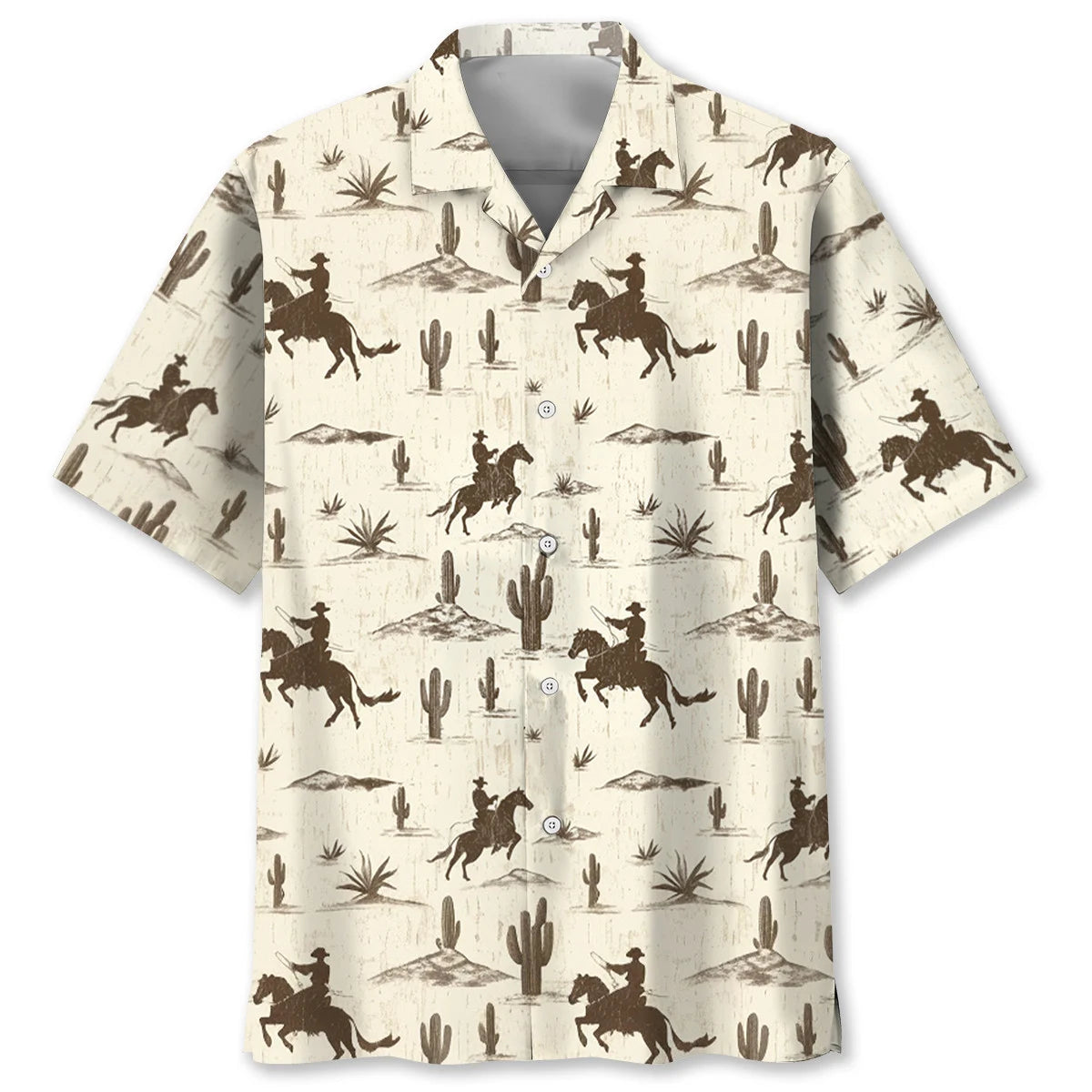 Vintage Cowboy Desert Hawaiian Shirt, custom shirt gift for men