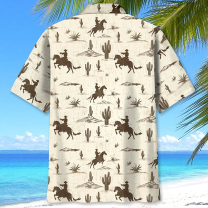 Vintage Cowboy Desert Hawaiian Shirt, custom shirt gift for men (view 4)