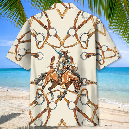 Vintage Cowboy Horse Bridle Hawaiian Shirt, custom shirt gift for men (view 3)