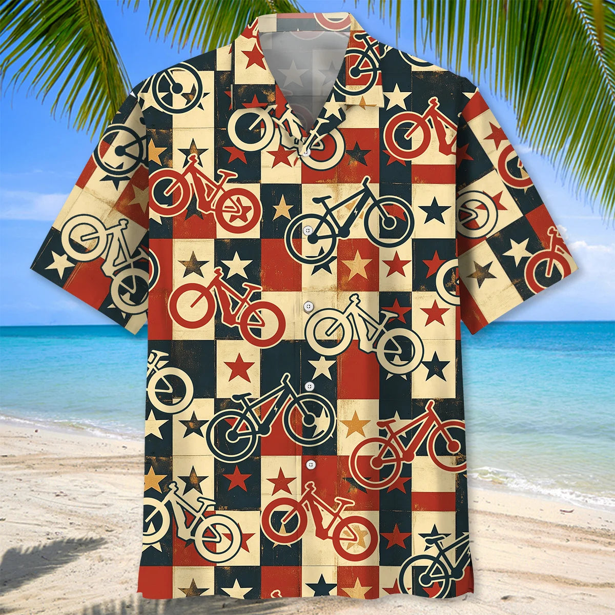 Vintage Cycling Usa Hawaiian Shirt, patriotic gift for 4th of July (view 2)