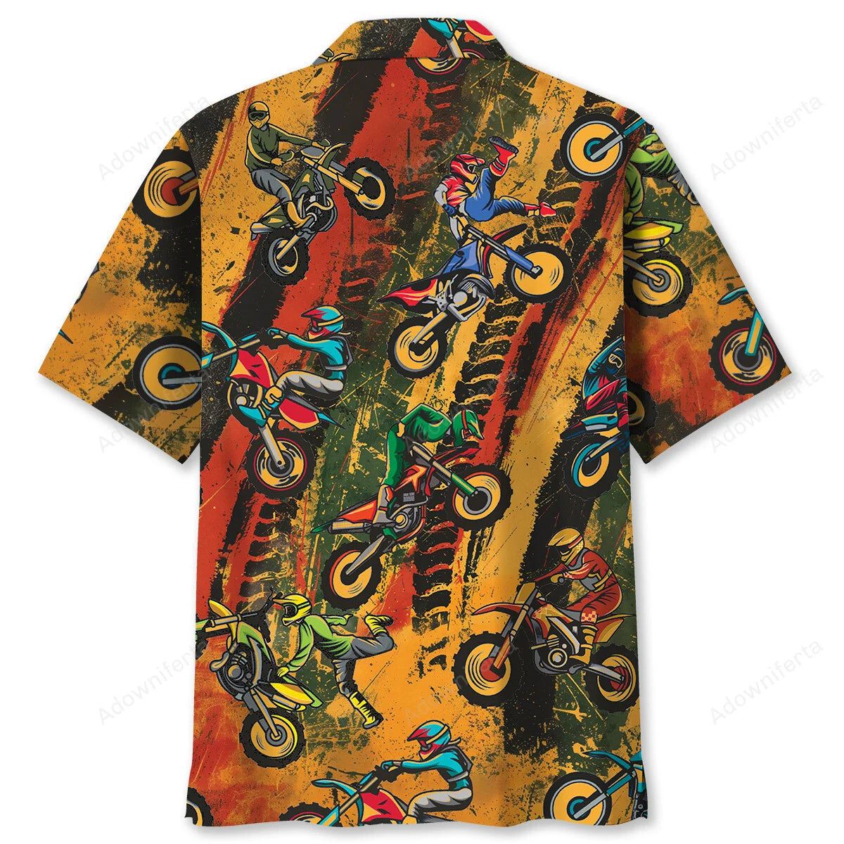 Vintage Dirt Bike Racing Funny Art Hawaiian Shirt, custom shirt gift for men (view 2)