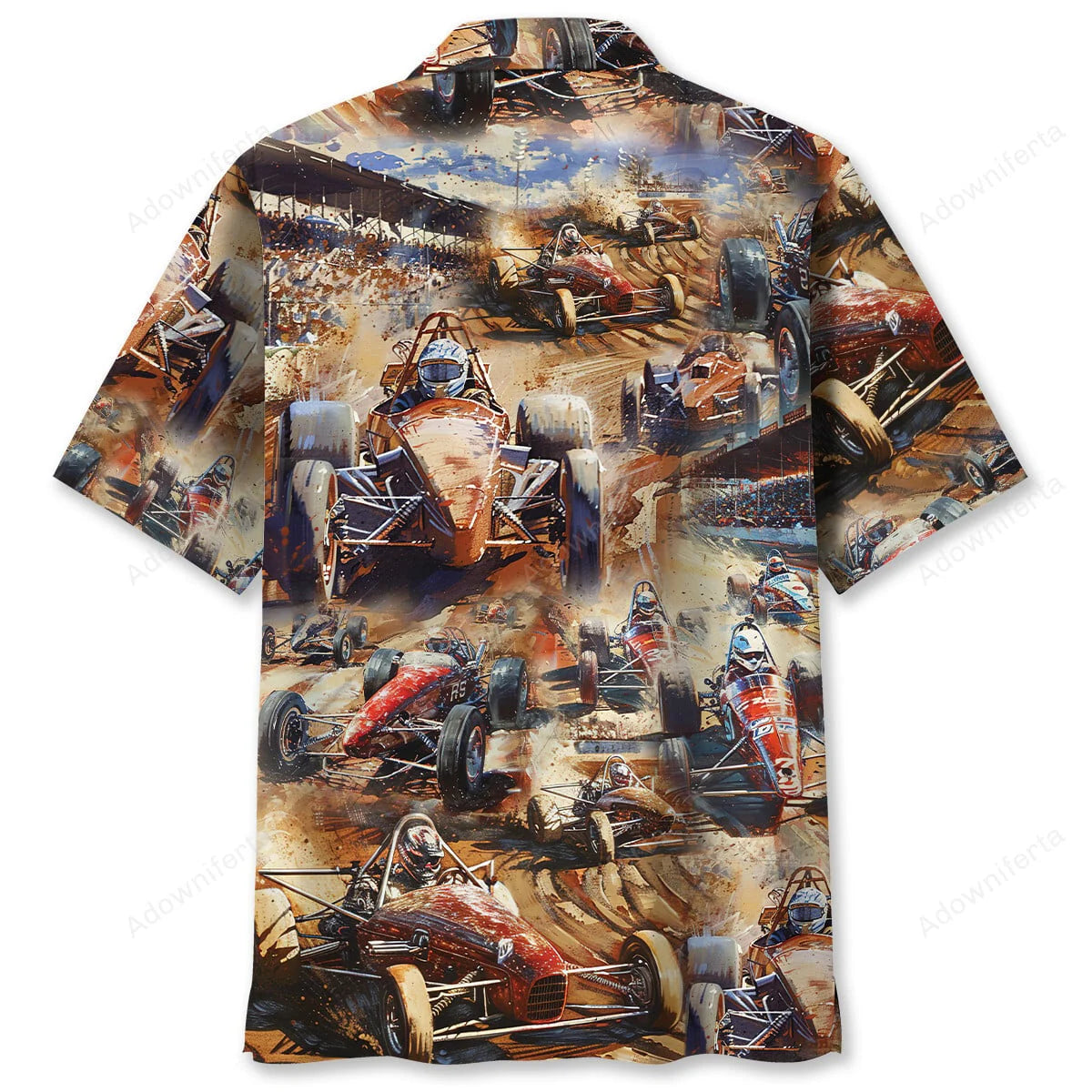Vintage Dirt Track Racing Sprint Car Hawaiian Shirt, custom shirt gift for men (view 2)