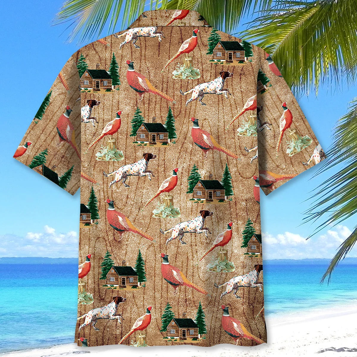 Vintage Dog Hunting Pheasant Hawaiian Shirt, custom shirt gift for men (view 4)