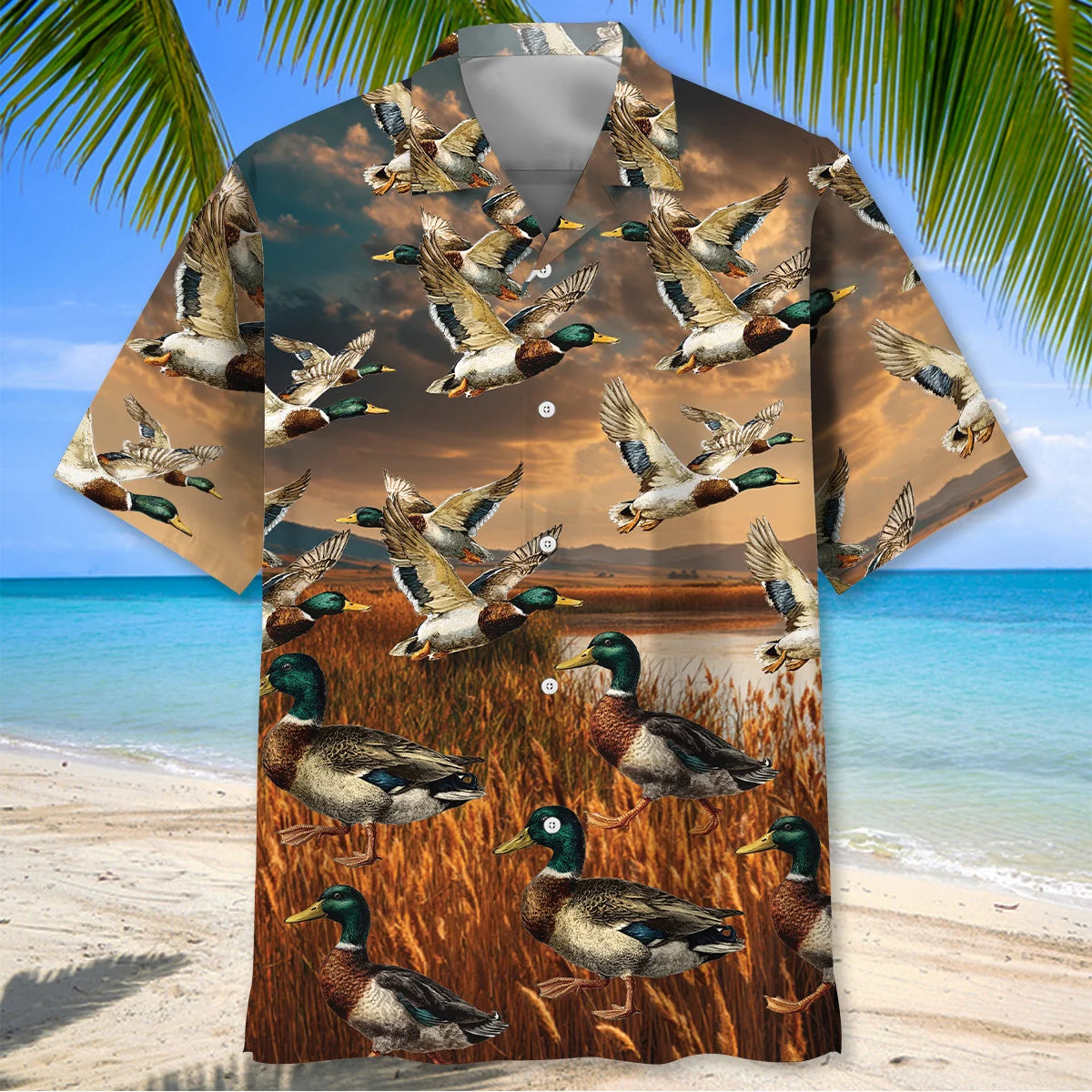 Vintage Duck Hunting Hawaiian Shirt, custom shirt gift for men