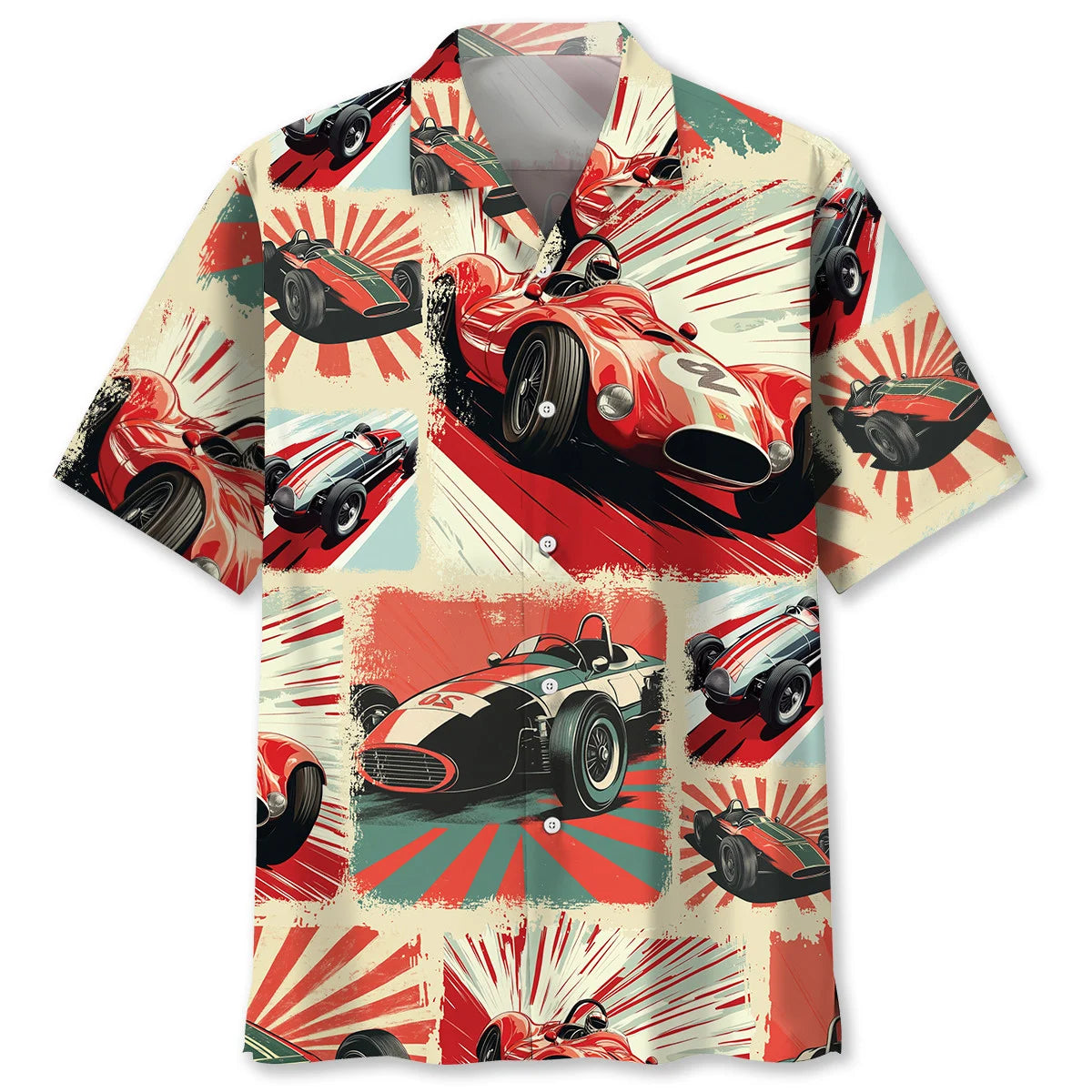 Vintage European Racing Car Magazine Hawaiian Shirt, custom shirt gift for men