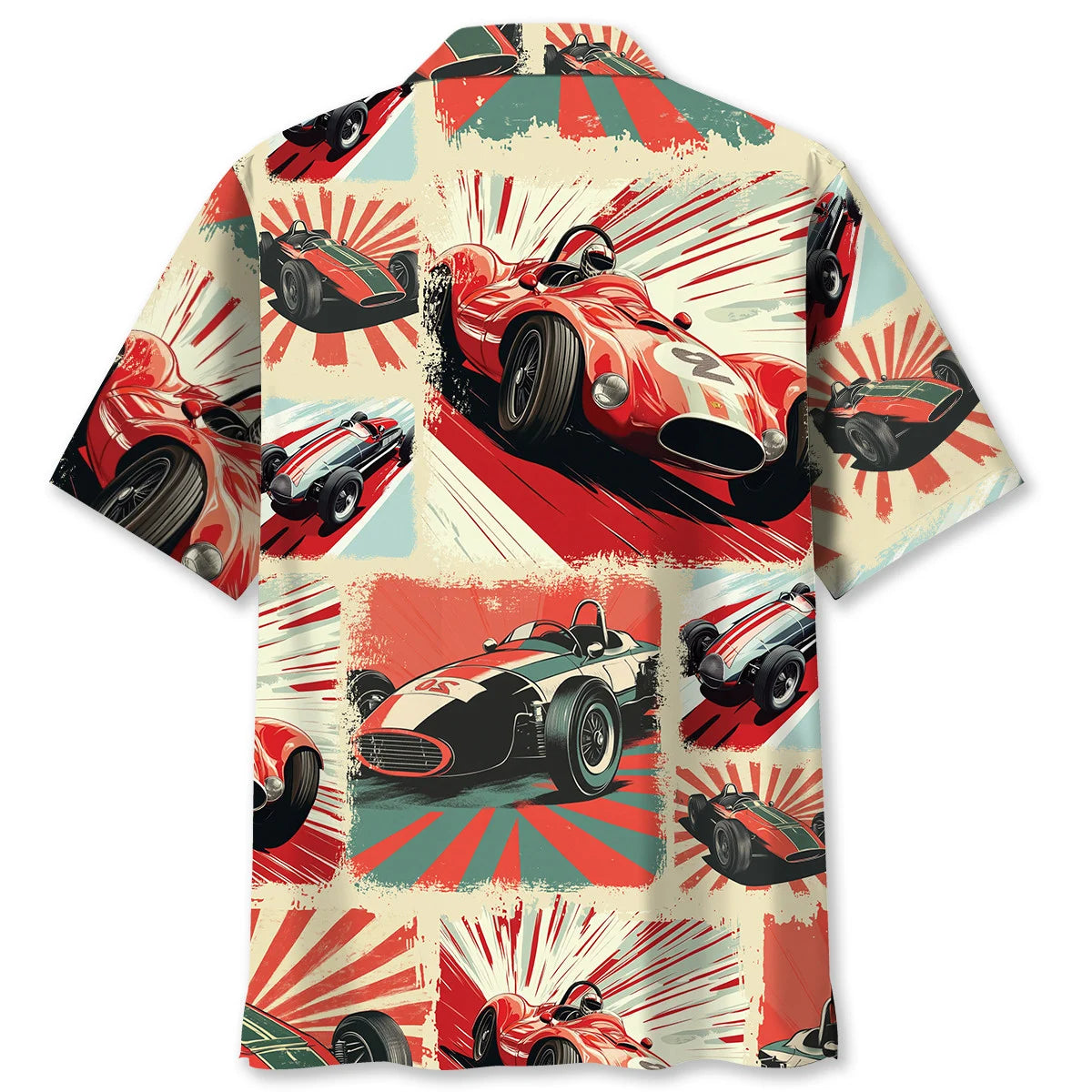 Vintage European Racing Car Magazine Hawaiian Shirt, custom shirt gift for men (view 2)