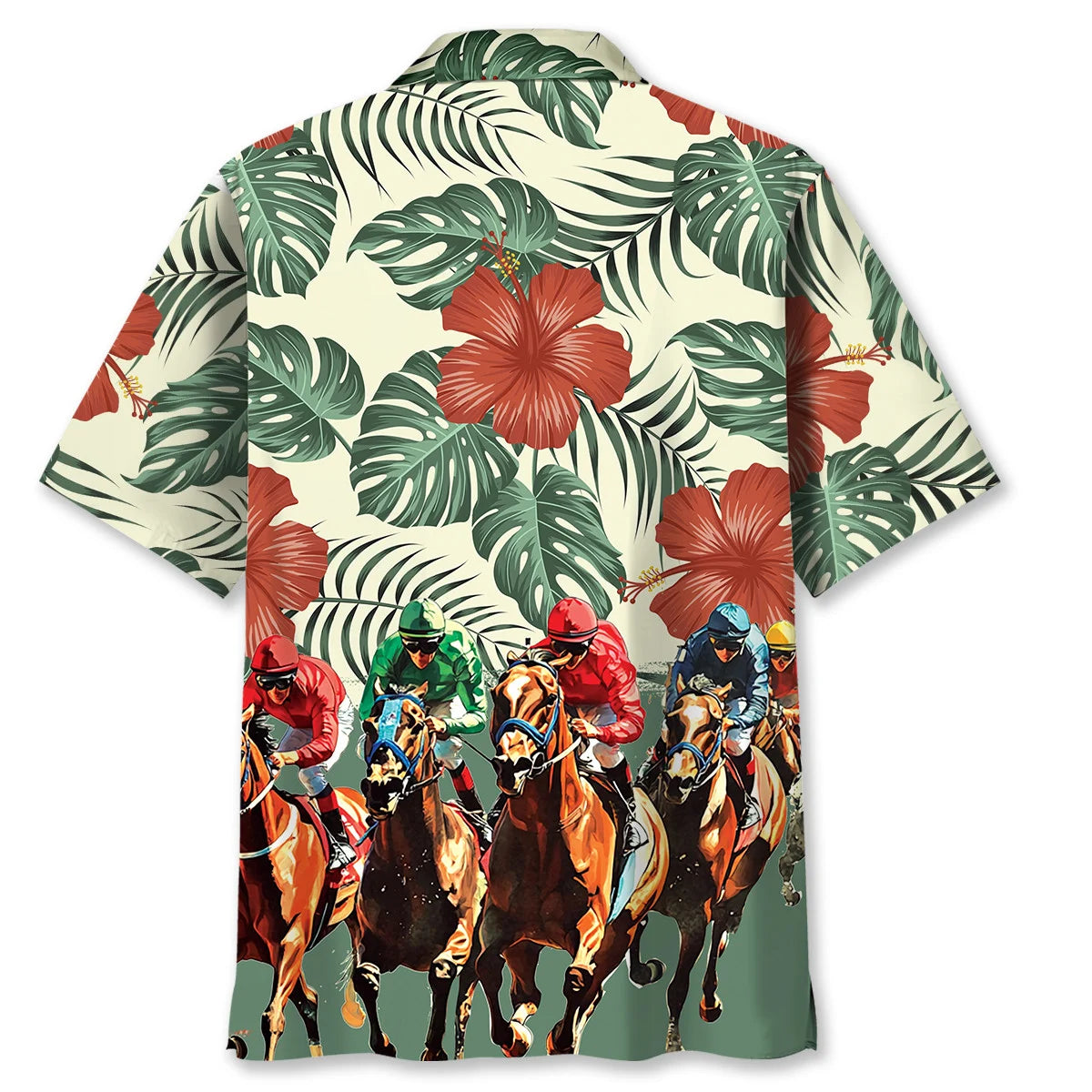 Vintage Flower Horse Racing Hawaiian Shirt, custom shirt gift for men (view 4)