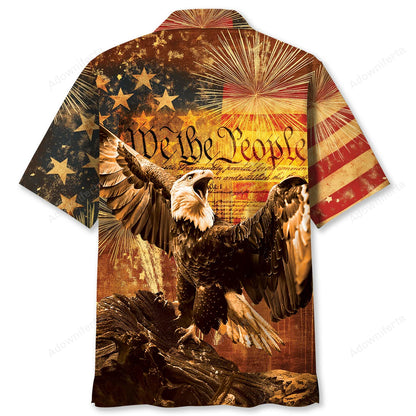Vintage God Bless America Hawaiian Shirt, custom shirt gift for men (view 2)