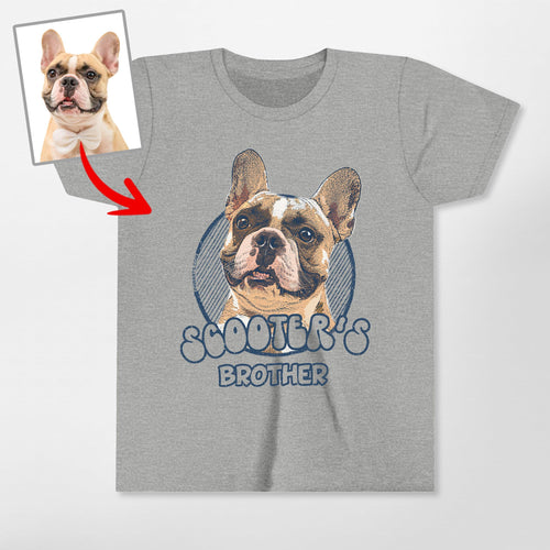 Vintage Graphic Custom Dog Kid S Shirt, custom pet portrait gift for pet lovers