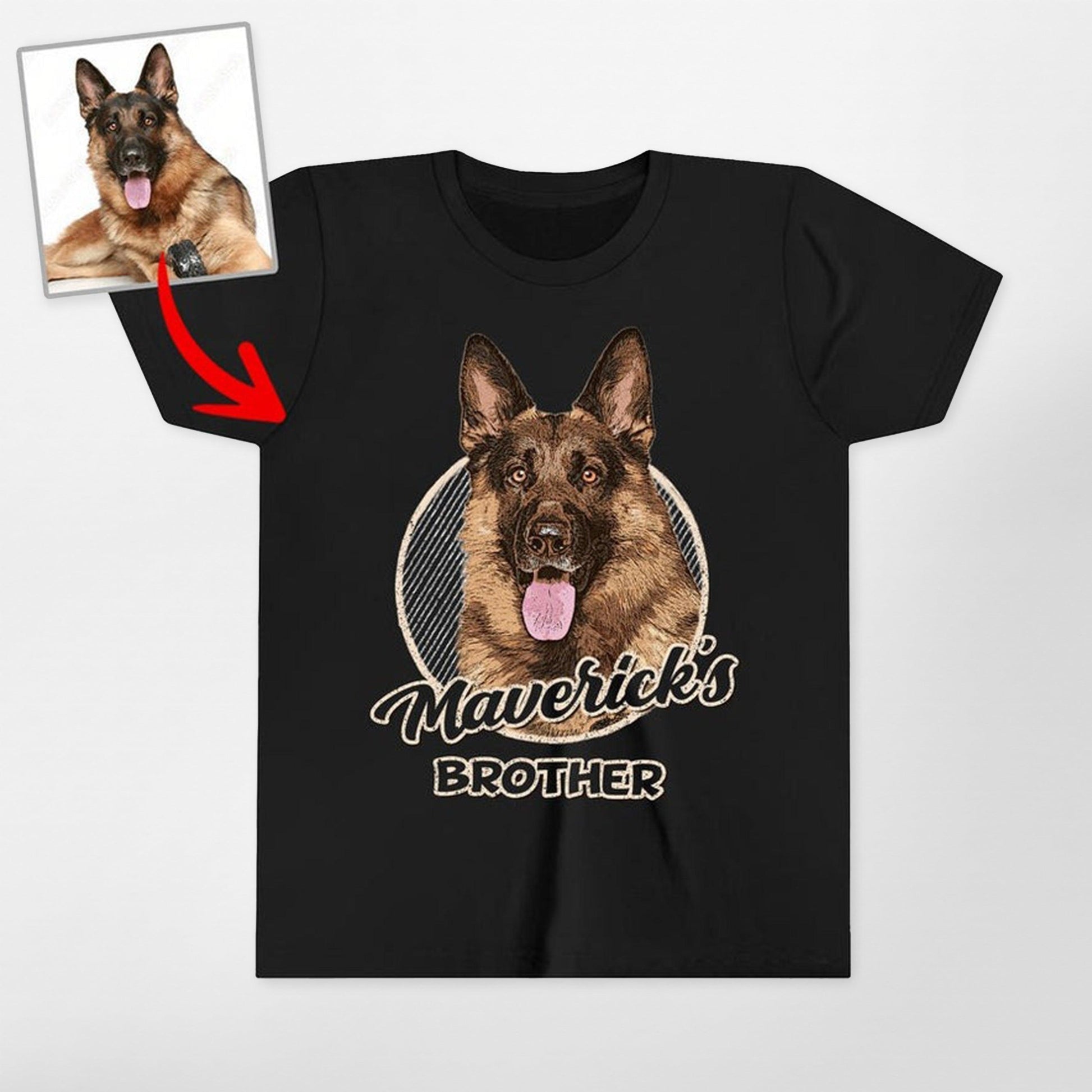 Vintage Graphic Custom Dog Kid S Shirt, custom pet portrait gift for pet lovers (view 2)
