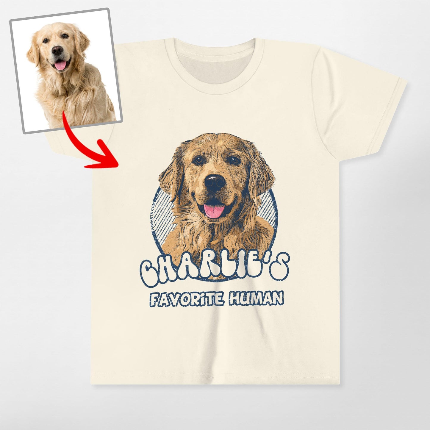 Vintage Graphic Custom Dog Kid S Shirt, custom pet portrait gift for pet lovers (view 3)