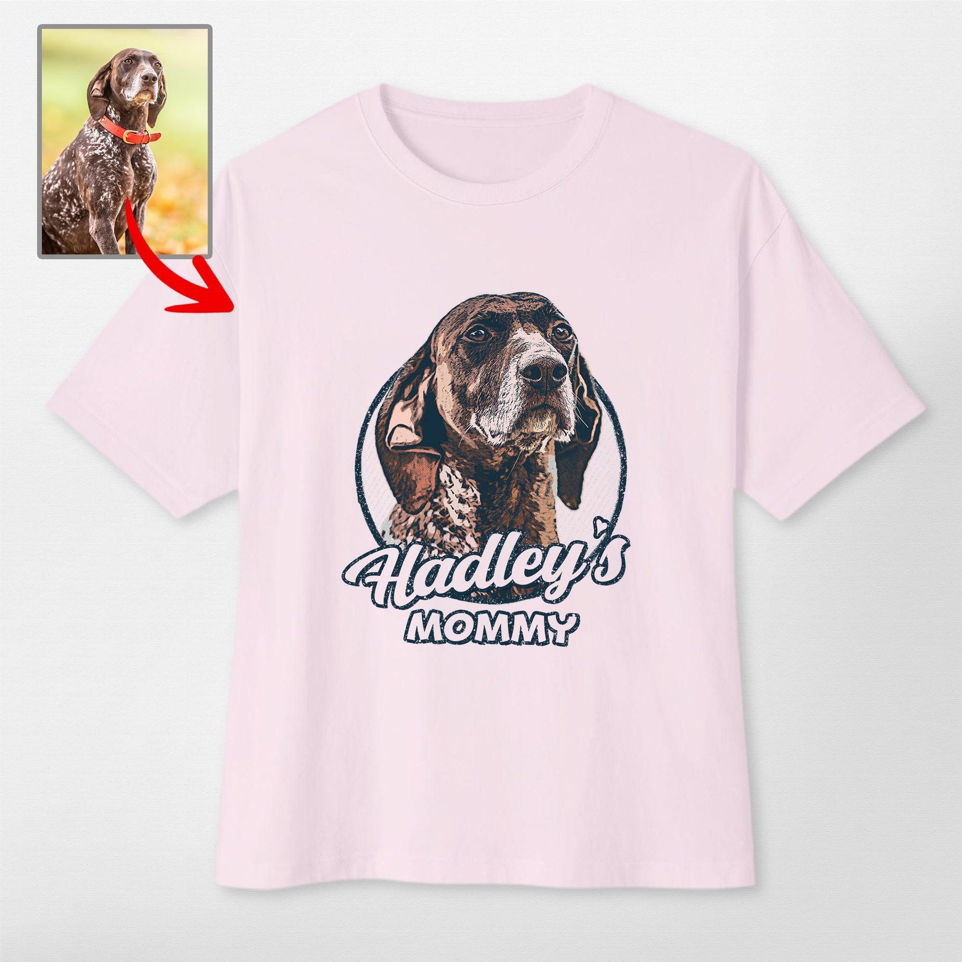 Vintage Graphic Custom Dogface Oversized T-Shirt, custom pet portrait gift for pet lovers (view 8)
