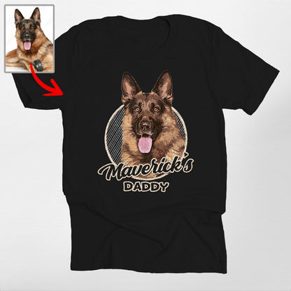 Vintage Graphic Custom Dogface Unisex Shirt, custom pet portrait gift for pet lovers (view 2)