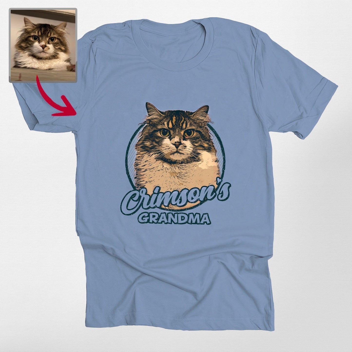 Vintage Graphic Custom Dogface Unisex Shirt, custom pet portrait gift for pet lovers (view 11)