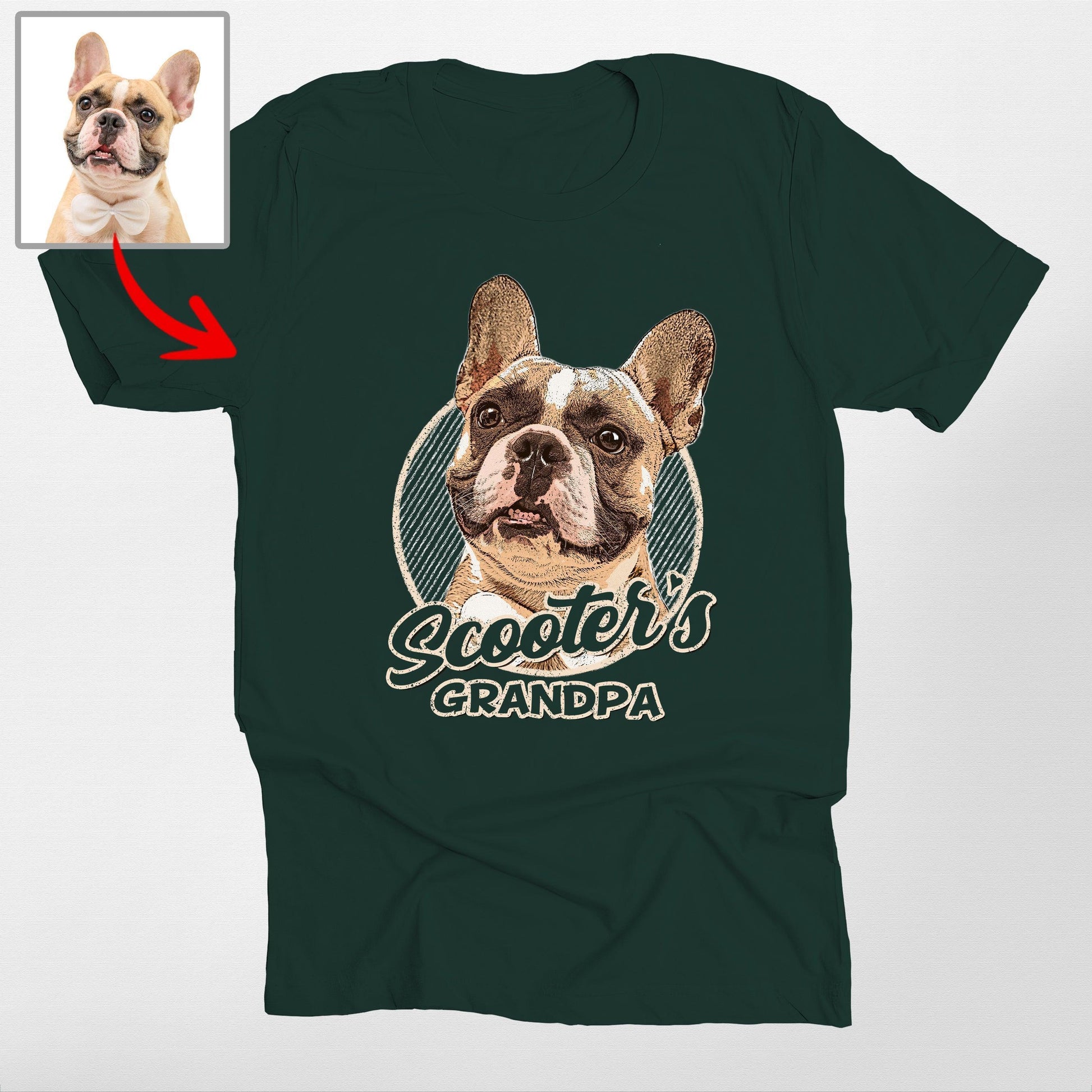 Vintage Graphic Custom Dogface Unisex Shirt, custom pet portrait gift for pet lovers (view 13)