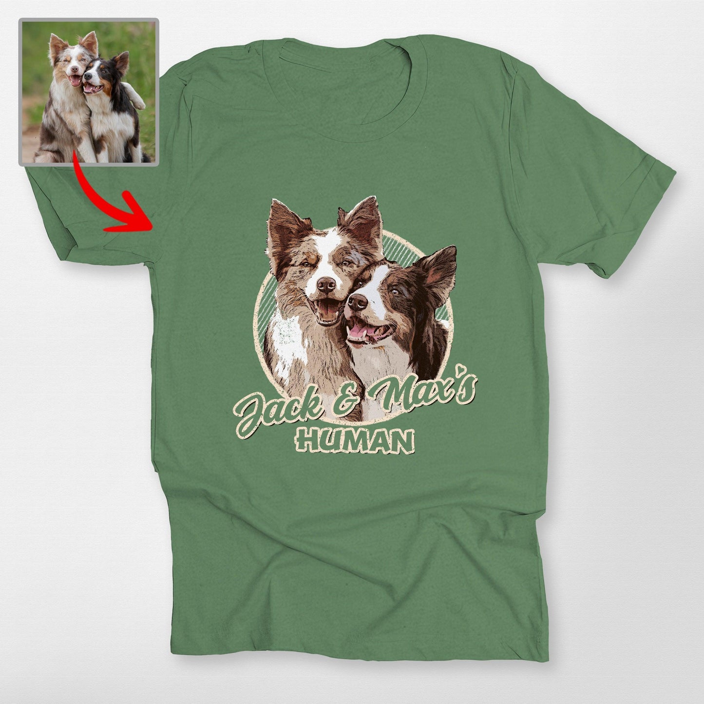 Vintage Graphic Custom Dogface Unisex Shirt, custom pet portrait gift for pet lovers (view 23)
