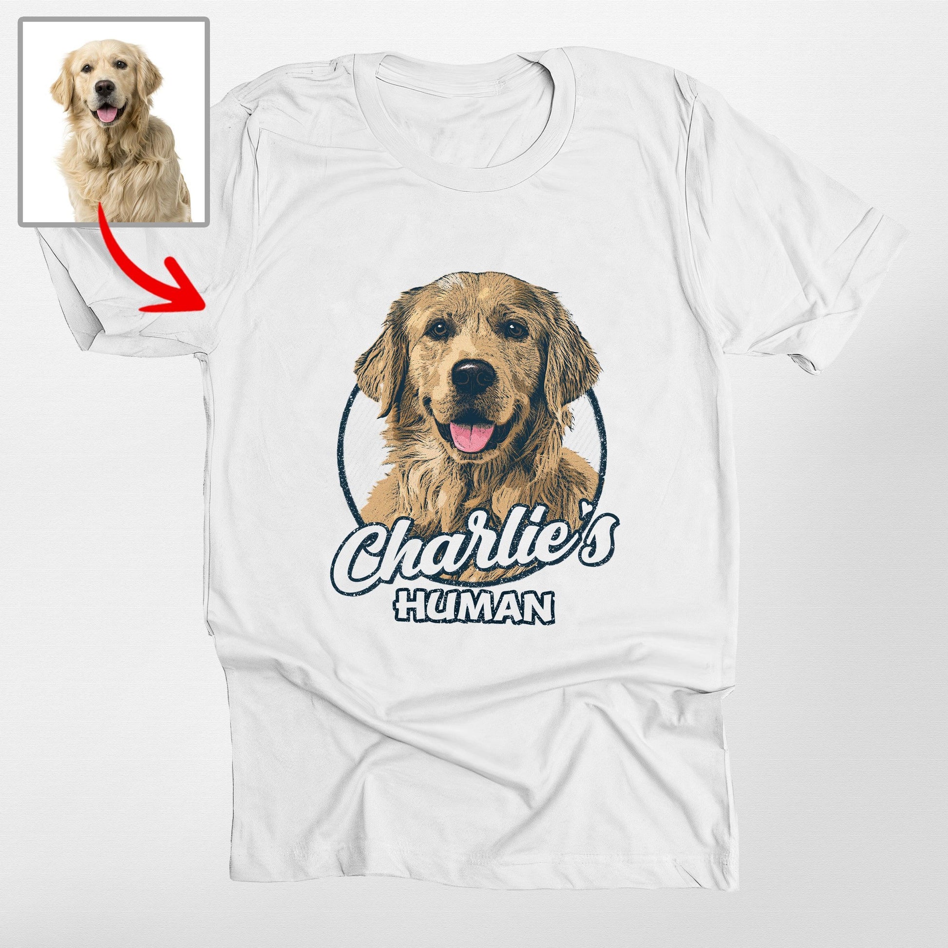 Vintage Graphic Custom Dogface Unisex Shirt, custom pet portrait gift for pet lovers (view 7)