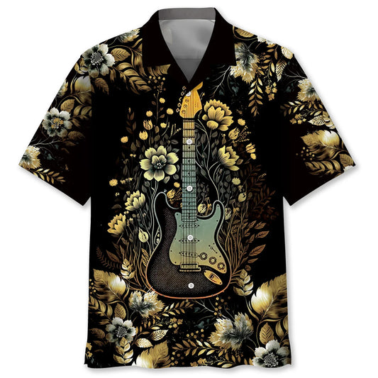 Vintage Guitar Hawaiian Shirt, custom shirt gift for men