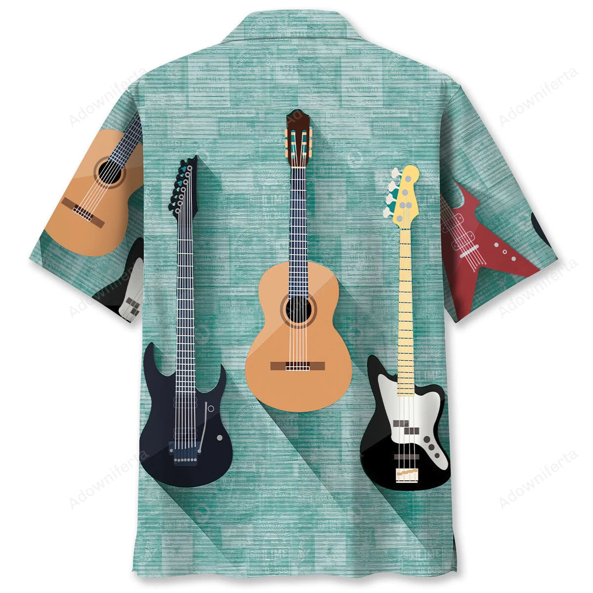 Vintage Guitar Hawaiian Shirt, custom shirt gift for men (view 6)