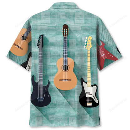 Vintage Guitar Hawaiian Shirt, custom shirt gift for men (view 6)